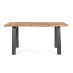 Kuhinjska miza ARON 160X90 . Kuhinjska miza ARON 160X90 je rustikalna miza, naravnega videza. Mizna plošča je narejena iz akacijevega lesa z kovinskimi