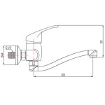 KUHINJSKA PIPA BLITZ 615 POMIVALNO KORITO ZIDNA , L= 200 MM - slika 7