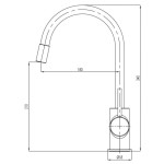 KUHINJSKA PIPA BLITZ K 910M FLEX ČRNA SILIKONSKA IZLIVNA CEV - slika 6