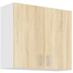 Kuhinjski blok ARA 260 . Kuhinjski blok ARA 260 cm je dobavljiva v sonoma/beli barvi. Debelina delovnega pulta je 28 mm. Kuhinja je izdelana iz oplemenitenih