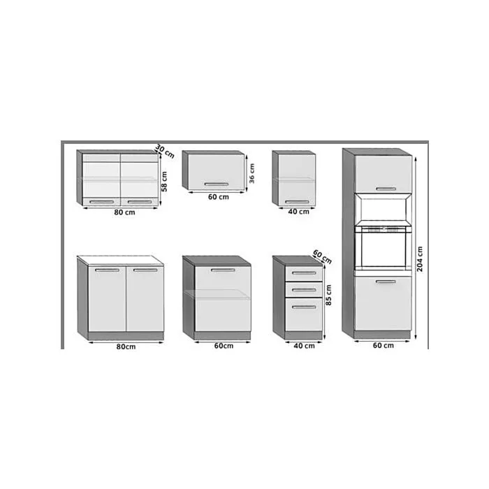 Kuhinjski blok ATAIR 240 Kuhinjski blok ATAIR 240 . Kuhinjski blok ATAIR 240 je moderen in prostoren. Dobavljiv je v dveh barvah kuhinjskih elementov. Debelina kuhinjskega pulta je 3