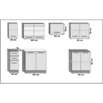 Kuhinjski blok BELLA . Eleganten kuhinjski blok BELLA , ki bo zagotovo osvežil vašo kuhinjo. Dobavljiv je v treh različnih barvah kuhinjskih elementov.