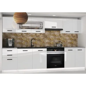 Kuhinjski blok BELLA . Eleganten kuhinjski blok BELLA , ki bo zagotovo osvežil vašo kuhinjo. Dobavljiv je v treh različnih barvah kuhinjskih elementov.