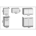 Kuhinjski blok BUBI . Eleganten kuhinjski blok BUBI, ki bo zagotovo osvežil vašo kuhinjo. Dobavljiv je v treh različnih barvah kuhinjskih elementov. Delovni