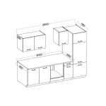 Kuhinjski blok CALIFORNIA BETON 260 cm  z vgradnimi aparati - slika 7