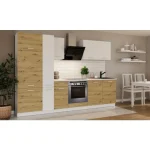 Kuhinjski blok CALIFORNIA HRAST 290 cm z vgradnimi aparati . Kuhinjski blok CALIFORNIA 290 cm z vgradnimi aparati je izdelana iz oplemenitenih ivernih plošč