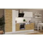 Kuhinjski blok CALIFORNIA HRAST 300 cm z vgradnimi aparati . Kuhinjski blok CALIFORNIA 300 cm z vgradnimi aparati je izdelana iz oplemenitenih ivernih plošč