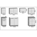 Kuhinjski blok DALY . Eleganten kuhinjski blok DALY, ki bo zagotovo osvežil vašo kuhinjo. Dobavljiv je v različnih barvah kuhinjskih elementov. Delovni pult