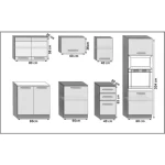 Kuhinjski blok DOMY . Eleganten kuhinjski blok DOMY, ki bo zagotovo osvežil vašo kuhinjo. Dobavljiv je v različnih barvah kuhinjskih elementov. Delovni pult