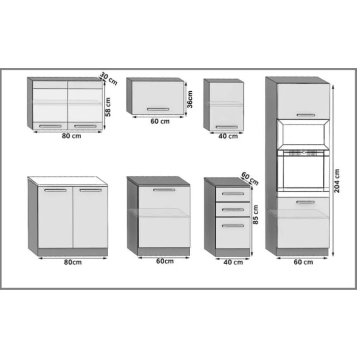 Kuhinjski blok DOMY 2 Kuhinjski blok DOMY 2 . Eleganten kuhinjski blok DOMY, ki bo zagotovo osvežil vašo kuhinjo. Dobavljiv je v različnih barvah kuhinjskih elementov. Delovni