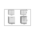 Kuhinjski blok ESTI 120 . Kvaliteten kuhinjski blok ESTI 120. Dobavljiv je v dveh barvah kuhinjskih elementov. Debelina kuhinjskega pulta je 3cm. Možnost je