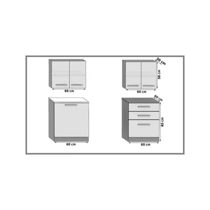 Kuhinjski blok ESTI 120 Kuhinjski blok ESTI 120 . Kvaliteten kuhinjski blok ESTI 120. Dobavljiv je v dveh barvah kuhinjskih elementov. Debelina kuhinjskega pulta je 3cm. Možnost je