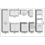 Kuhinjski blok HANI . Eleganten kuhinjski blok HANI, ki bo zagotovo osvežil vašo kuhinjo. Dobavljiv je v treh različnih barvah kuhinjskih elementov. Delovni