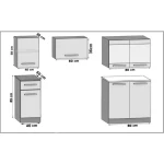 Kuhinjski blok IZY . Eleganten kuhinjski blok IZY ,ki bo zagotovo osvežil vašo kuhinjo. Dobavljiv je v različnih barvah kuhinjskih elementov. Delovni pult