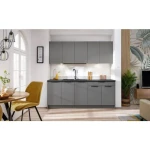 Kuhinjski blok JAGODA siva 200 . Kuhinjski blok JAGODA 200 cm je modernega dizajna v sivi mat barvi. Stranice so narejene iz laminirane plošče debeline 16