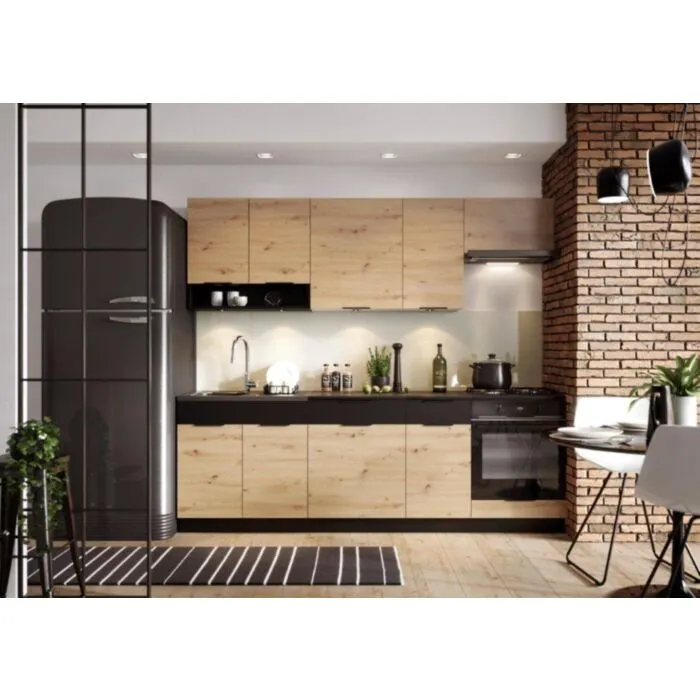 Kuhinjski blok LODY 2 . Kuhinjski blok LODY 2 bo vnesel svežino v vsako kuhinjo. Korpusi so iz kvalitetne laminirane plošče debeline 16 mm. Laminirane