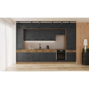 Kuhinjski blok LONDON 360 . Kuhinjski blok LONDON 360 je narejen iz kvalitetne laminirane plošče, debeline 16 mm in je oblečena v dekor, kateri jo ščiti