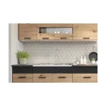 MALINA 240 cm je privlačen in kvaliteten kuhinjski blok. Korpusi so iz iverala, pult je debeline 28 mm. Predali imajo vodila tipa metabox. Barva kuhinjskih