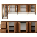 Kuhinjski blok MARGARITA . Kuhinjski blok MARGARITA 260 cm je dobavljiv v oreh barvi. Korpusi so iz laminirane plošče debeline 16 mm. Laminirane plošče so