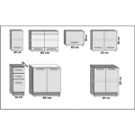 Kuhinjski blok MARY 2 . Eleganten kuhinjski blok MARY 2, ki bo zagotovo osvežil vašo kuhinjo. Dobavljiv je v različnih barvah kuhinjskih elementov. Delovni