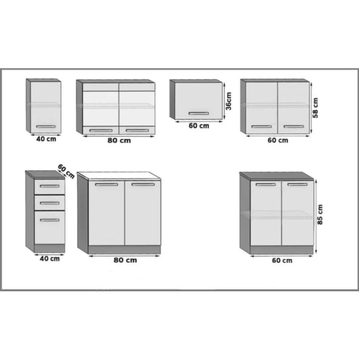 Kuhinjski blok MARY 2 Kuhinjski blok MARY 2 . Eleganten kuhinjski blok MARY 2, ki bo zagotovo osvežil vašo kuhinjo. Dobavljiv je v različnih barvah kuhinjskih elementov. Delovni