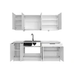 Kuhinjski blok PATRICIA 200 . Kuhinjski blok PATRICIA 200 cm je modernega dizajna v hrast / kašmir barvi. Stranice so narejene iz laminirane plošče debeline