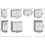 Kuhinjski blok ROLY . Eleganten kuhinjski blok ROLY, ki bo zagotovo osvežil vašo kuhinjo. Dobavljiv je v treh različnih barvah kuhinjskih elementov. Delovni