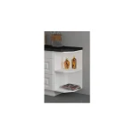 Kuhinjski blok SOFIA 310 x 340 . Kuhinjski blok SOFIA 310 x 340 cm je dobavljiva v beli barvi. Debelina delovnega pulta je 38 mm. Fronte kuhinje imajo MDF rob.