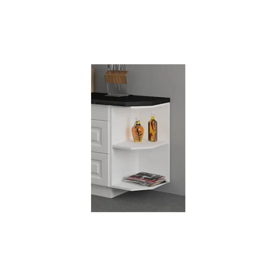 Kuhinjski blok SOFIA 310 x 340 . Kuhinjski blok SOFIA 310 x 340 cm je dobavljiva v beli barvi. Debelina delovnega pulta je 38 mm. Fronte kuhinje imajo MDF rob.