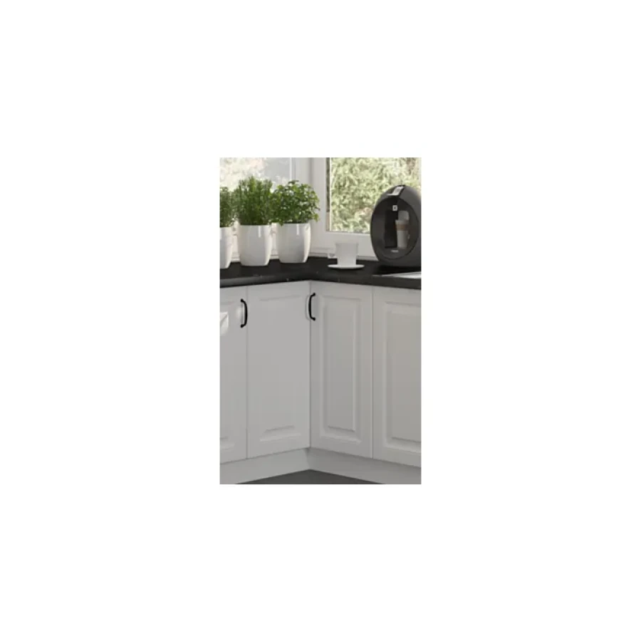 Kuhinjski blok SOFIA 310 x 340 . Kuhinjski blok SOFIA 310 x 340 cm je dobavljiva v beli barvi. Debelina delovnega pulta je 38 mm. Fronte kuhinje imajo MDF rob.