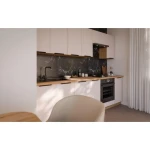 Kuhinjski blok SOLA 260 . Kuhinjski blok SOLA 260 cm je kuhinja v kombinaciji hrasta in kašmir barve. Kuhinja je izdelana iz oplemenitenih ivernih plošč