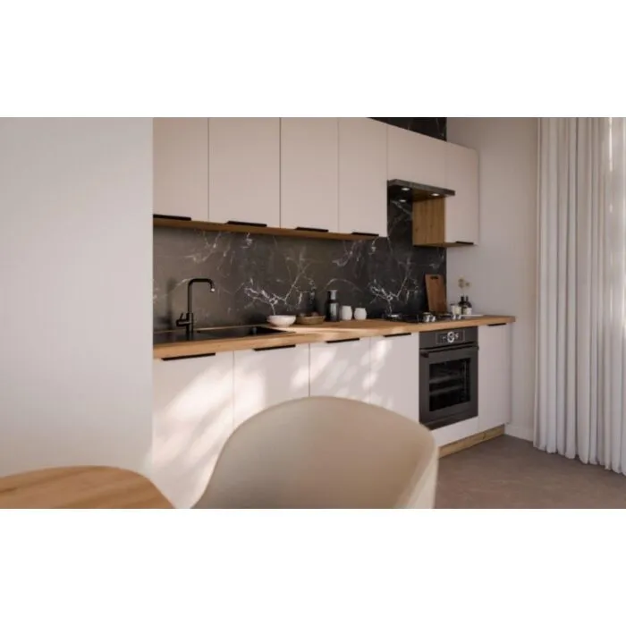 Kuhinjski blok SOLA 260 cm z vgradnimi aparati Kuhinjski blok SOLA 260 cm z vgradnimi aparati . Kuhinjski blok SOLA 260 cm z vgradnimi aparati, je kuhinja v kombinaciji hrasta in kašmir barve. Kuhinja je