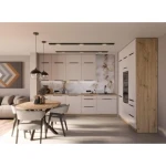 Kuhinjski blok SOLA 310 x 180 . Kuhinjski blok SOLA 310x180 cm je kuhinja v kombinaciji hrasta in kašmir barve Kuhinja je izdelana iz oplemenitenih ivernih