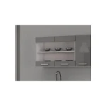 Kuhinjski blok SONJA 260 cm . Kuhinjski blok SONJA 260 cm je dobavljiva v belo sivi kombinaciji. Korpusi so iz laminirane plošče debeline 18 mm. Vrata