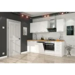 Kuhinjski blok STELLA 240 cm z vgradnimi aparati . Kuhinjski blok STELLA 240 cm z vgradnimi aparati je izdelana iz oplemenitenih ivernih plošč debeline 16