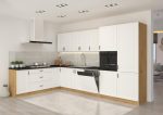 Kuhinjski blok STIL 210 x 350 cm je dobavljiva v beli barvi. Debelina delovnega pulta je 38 mm. Fronte kuhinje imajo MDF rob. Kuhinja je izdelana iz