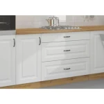 Kuhinjski blok STIL 285x180 . Kuhinjski blok STIL je dolžine 285 x 180 cm. Kuhinja je narejena iz kvalitetnega iverala debeline 18 mm. Delovni pult je