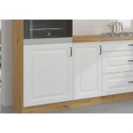 Kuhinjski blok STIL 285x180 . Kuhinjski blok STIL je dolžine 285 x 180 cm. Kuhinja je narejena iz kvalitetnega iverala debeline 18 mm. Delovni pult je