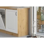 Kuhinjski blok STIL 285x180 . Kuhinjski blok STIL je dolžine 285 x 180 cm. Kuhinja je narejena iz kvalitetnega iverala debeline 18 mm. Delovni pult je