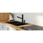 Kuhinjski blok STIL 350 . Kuhinja STIL je dolžine 350 cm. Kuhinja je narejena iz kvalitetnega iverala debeline 16 mm. Delovni pult je laminiran v hrast barvi