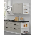 Kuhinjski blok TAJA 310 x 340 cm je dobavljiva v taupe barvi. Debelina delovnega pulta je 38 mm. Fronte kuhinje imajo MDF rob. Kuhinja je izdelana iz