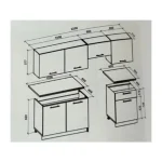 Kuhinjski blok TIA 220 . Kuhinjski blok TIA 220 je dobavlja v beige/san marino barvi. Korpusi so iz laminirane plošče debeline 16 mm. Laminirane plošče so