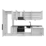 Kuhinjski blok VIVIANA 300 z vgradnimi aparati . Kuhinjski blok VIVIANA 300 cm z vgradnimi aparati, je modernega dizajna v sivi / kašmir barvi. Stranice so