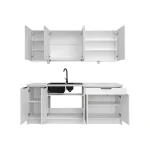 Kuhinjski blok VIVIANA bela/siva 200 . Kuhinjski blok VIVIANA 200 cm je modernega dizajna v beli mat / sivi barvi. Stranice so narejene iz laminirane plošče