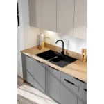 Kuhinjski blok VIVIANA bela/siva 200 . Kuhinjski blok VIVIANA 200 cm je modernega dizajna v beli mat / sivi barvi. Stranice so narejene iz laminirane plošče