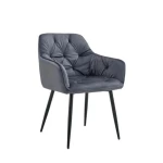 Kuhinjski stol ADO 2 velvet siva . Kuhinjski stol ADO 2 velvet siva je izdelan iz visoko kakovostne tkanine velvet. Močna stabilna kovinska konstrukcija mu