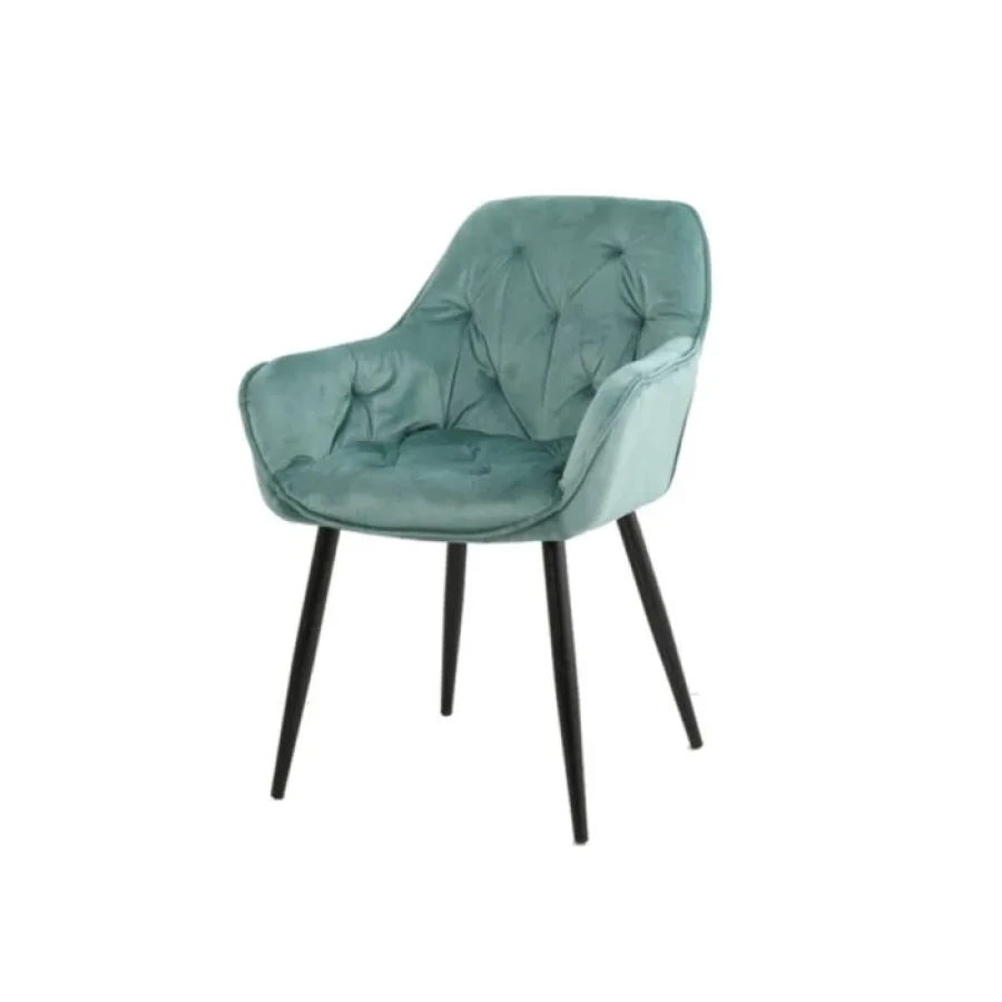 Kuhinjski stol ADO velvet mint . Kuhinjski stol ADO velvet mint je izdelan iz visoko kakovostne tkanine velvet. Močna stabilna kovinska konstrukcija mu