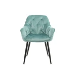 Kuhinjski stol ADO velvet mint . Kuhinjski stol ADO velvet mint je izdelan iz visoko kakovostne tkanine velvet. Močna stabilna kovinska konstrukcija mu
