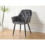 Kuhinjski stol ADO velvet siva je izdelan iz visoko kakovostne tkanine velvet. Močna stabilna kovinska konstrukcija mu zagotavlja vzdržljivost ter