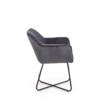 Kuhinjski stol ARNIKA . Kuhinjski stol ARNIKA je moderen in udoben stol s preprosto eleganco. Podnožje je izdelano iz kovine v črni barvi, kar daje stolu